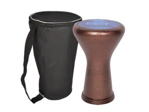 Gawharet El Fan Hand Gehamerde Aluminium Darbuka Bronskleurig 22cm Incl. Gigbag