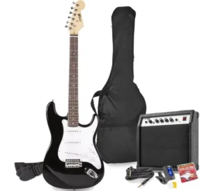 MAX GigKit Afgestelde Black Elektrische Gitaar Starter Set Met Versterker En Access.
