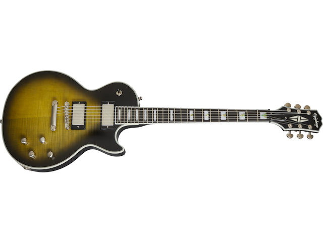 Epiphone Les Paul Prophecy Olive Tiger Aged Gloss met Fishman