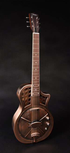 Johnson JR-994E-AC Elektro Akoestische Dobro Resonator Gitaar Antique Copper Incl. Softcase