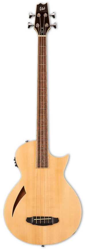 ESP LTD TL-4 Thinline Semi-Akoestische Basgitaar Naturel met Fishman Elektronica