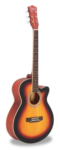 Glarry Auditorium Cutaway Akoestische Gitaar Sunburst