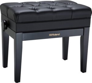 Roland Luxe Pianobank Verstelbaar met Opbergruimte Zwart Zijdemat