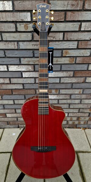 Cort Masterpiece Modern Burgundy Elektro Akoestische Gitaar Volledig Massief Incl. Koffer