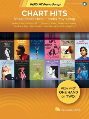 Instant Piano Songs: Chart Hits, Songbook Voor Piano of Keyboard Met Online Audio