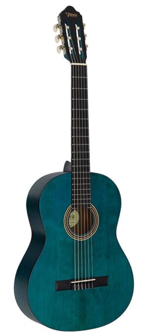 Valencia VC204TBU Klassieke Gitaar Transparant Blauw