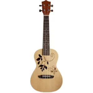 CLX Leaves Concert Ukelele met Gegraveerd Sparren Bovenblad
