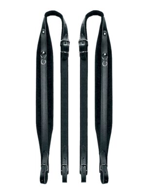 Boston Accordeonriemen Zwart 107cm 120 Bas, Split Leder met Velours Voering