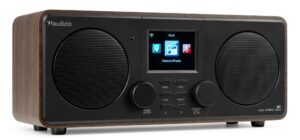 Audizio Foza Palissander Internetradio met Stereo Speakers, FM, DAB, Bluetooth en Wekker Incl. Afstandsbediening