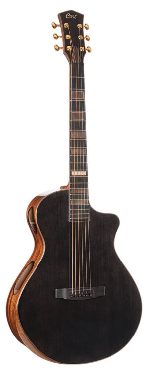 Cort Masterpiece Modern Black Elektro Akoestische Gitaar Volledig Massief Incl. Koffer