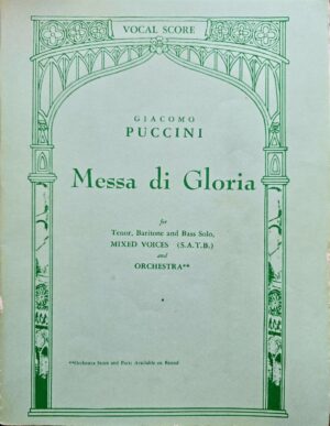 Messa di Gloria - Giacomo Puccini - Vocal score/Klavieruitreksel uitgave Belwin