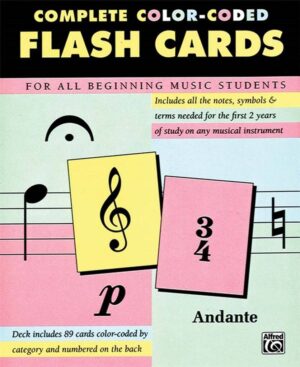 89 Color-Coded Flash Cards – Alfred 12061 | Muziektheorie & Noten Leren