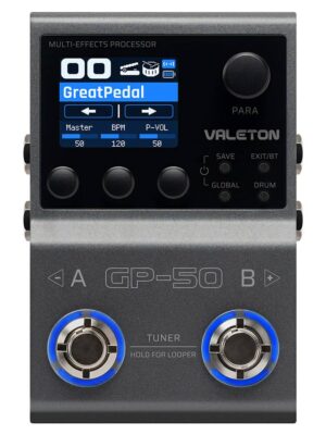 Valeton GP-50 Portable Stereo Multi Effect Pedaal met Accu, Amp Sim, Midi, Drums, Looper, BT