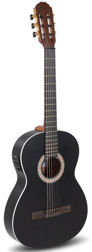 Caballero by MR Thinline Elektro Akoestisch Principio CA-PM BE Klassieke Gitaar Mat Zwart