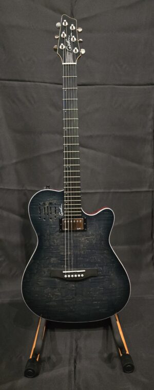 Godin A6 Ultra Denim Blue Flame Elektro Akoestische Gitaar met Humbucker Incl. Gigbag