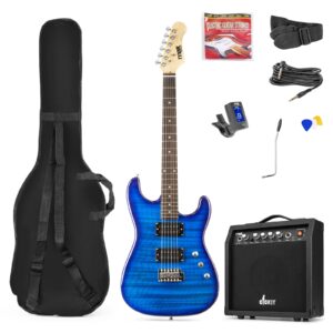 MAX Gigkit Flame Blue Burst Elektrische Gitaar Starter Set Incl. Versterker, Gigbag, Access.