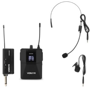 Vonyx WM55B Draadloos Microfoonsysteem met Bodypack, Headset en Lavalier