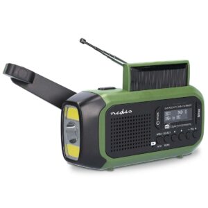 Nedis RDAR5200BK Draagbare DAB+/FM Noodradio met Zonnepaneel en Handslinger