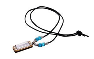 Hohner Mini Mondharmonica met Ketting Blauw in C