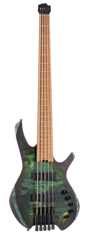 Cort Artisan Space 5 SDG 5-Snarige Headless Basgitaar Star Dust Green Incl. Luxe Gigbag